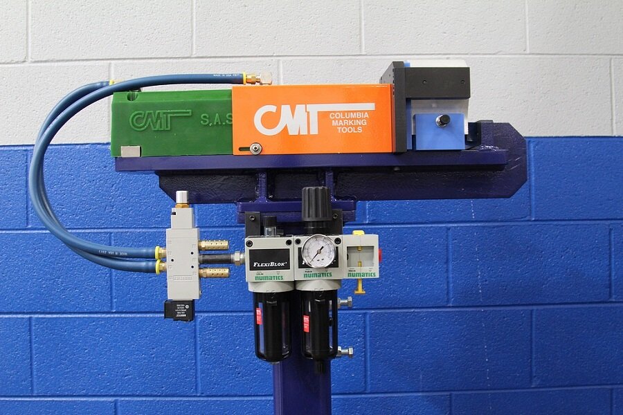 Columbia Marking Tools introduces new S.A.S. (Sound Abatement System) for 8 and 12-ton slide-a-mark two-stage air-powered impact markers